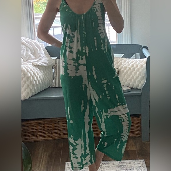 Pants - Green Tie-Dye Jumpsuit M